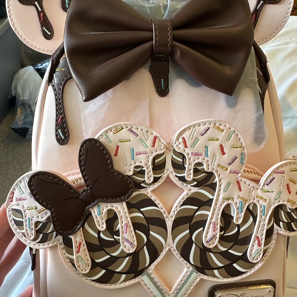 Disney Pink and Brown Bag with Mickey Mouse Ears